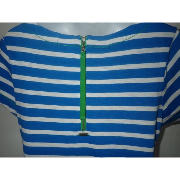Hatley Blue & White Striped Dress‎ With Zipper Back Women S Preppy Casual Fun - Picture 5 of 7